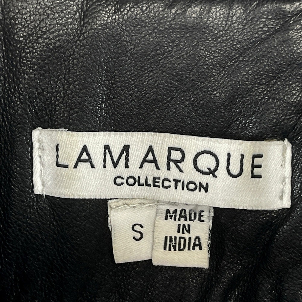 Lamarque Collection Womens Ariel 100% Leather Jacket S‎ Black Moto Biker Fitted - Picture 12 of 16